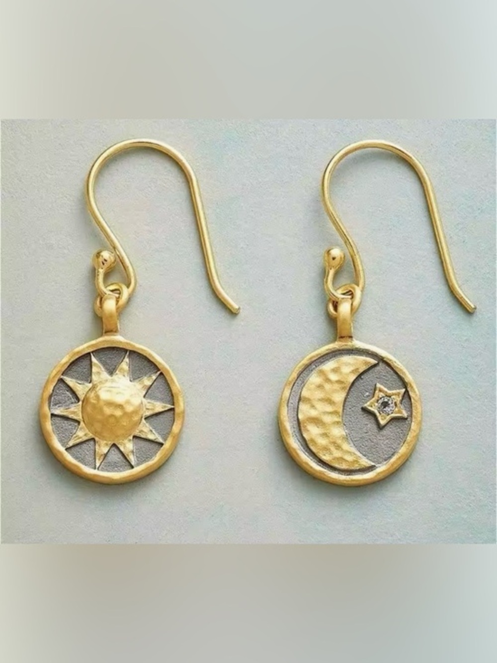 New Sun And Moon 18K Dangle Earrings